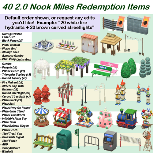 40 Nook Miles Redemption items from update v2.0! Animal Crossing꞉New