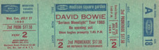 DAVID BOWIE 1983 SERIOUS MOONLIGHT TOUR UNUSED MSG CONCERT TICKET / A18 2nd PROM