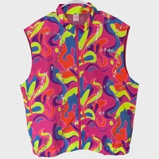 Barbie Movie Ken Cosplay Costume Multicolored Zip-Up Vest Men's Size XL