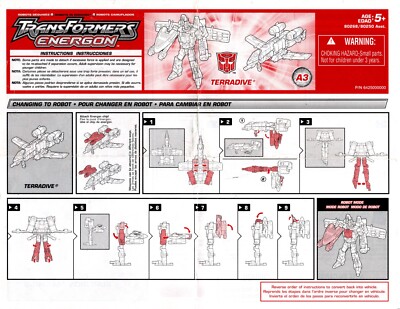 Transformers Energon Terradive Instruction Sheet Combiner Powerlinx Hasbro 2004