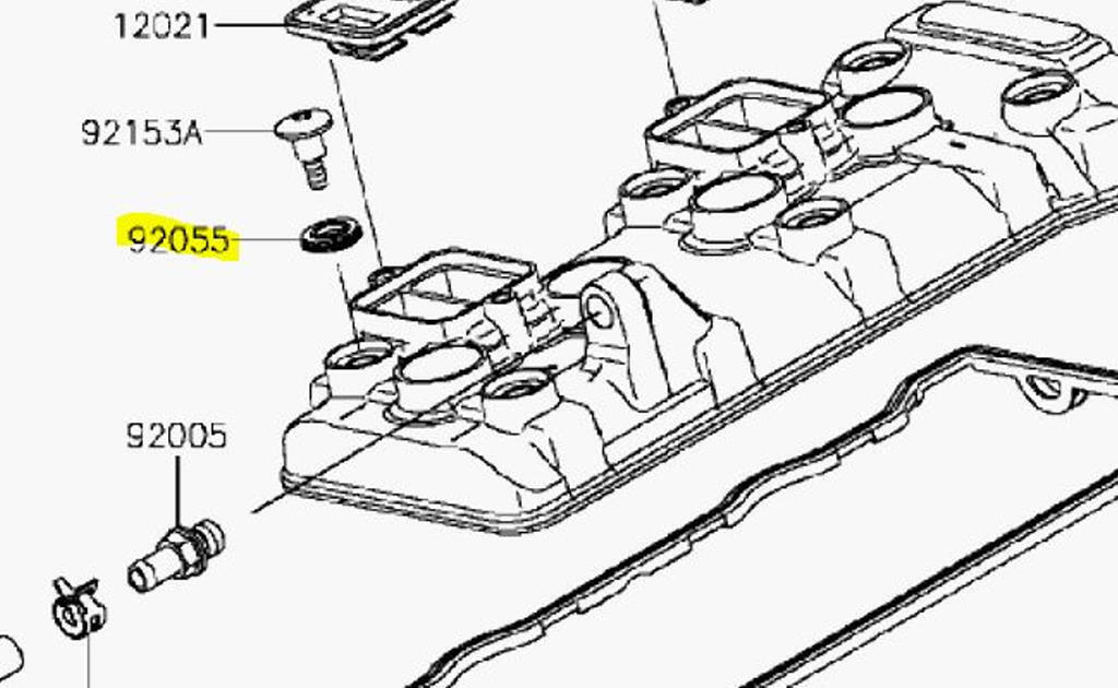 Kawasaki OEM Replacement O-Ring Oil Seal for Valve Cover Bolt 92055-0187 Kawasaki OEM Replacement O-Ring Oil Seal for Valve Cover Bolt 92055-0187