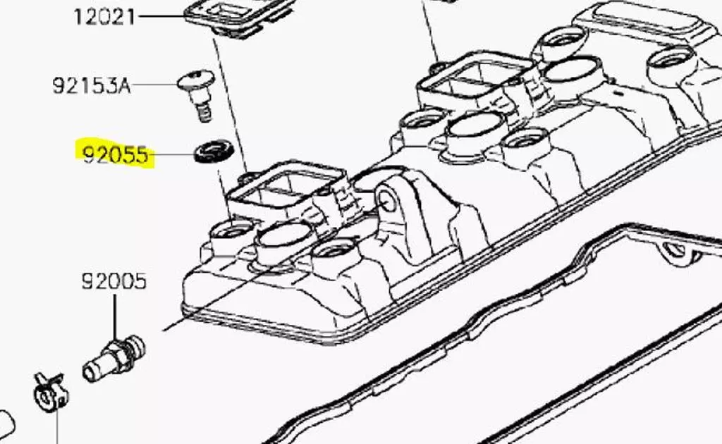 Kawasaki OEM Replacement O-Ring Oil Seal for Valve Cover Bolt 92055-0187