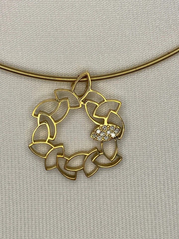 Ehinger Schwarz 1876 - Collier & Ring - Set "Blätterhimmel" Gelbgold 18 K - Bild 4 von 4