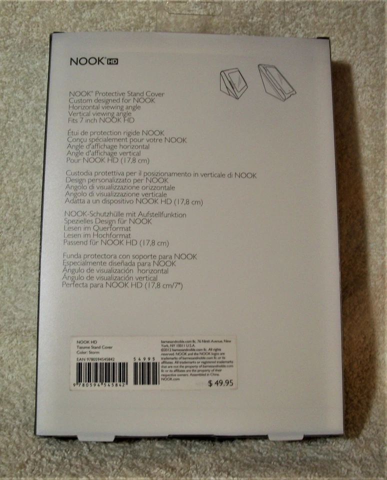 Nook HD Protective Tasume Stand Cover - Color -Storm (Black) Fits 7" Nook HD - Image 2 of 4