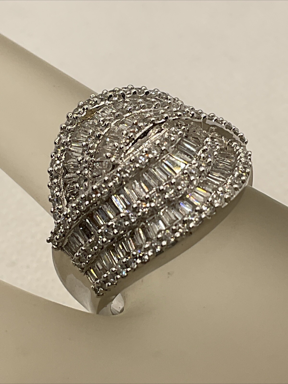 AWESOME Solid 14K White Gold Mixed Shape Diamonds… - image 11