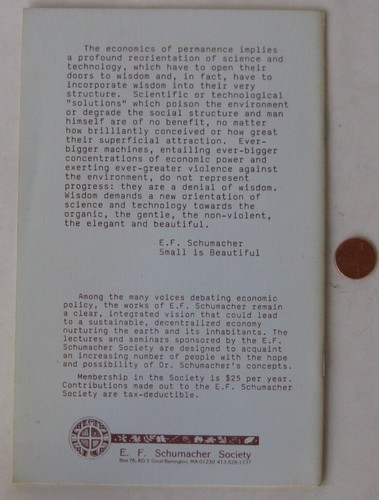 1985 An Ecological Economic Order John Todd Schumacher Lecture Harvard U. - Imagen 2 de 3
