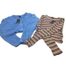 2 Piece Wild Fable Womens Small Blue Crop Sweater And Multicolor Ribbed T-Shirt