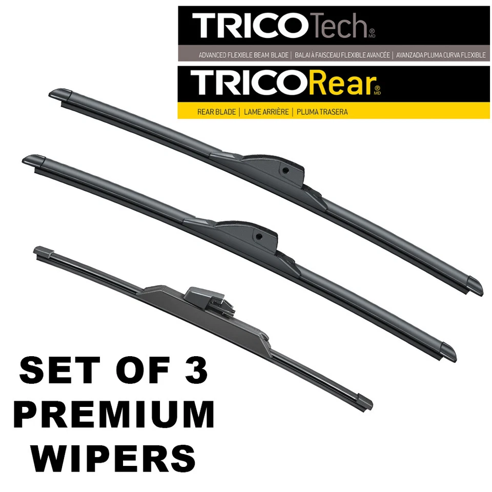 Lâminas de limpador Trico 2017-2021 para Honda Civic Hatchback estilo feixe conjunto de 3 - Imagem 2 de 3