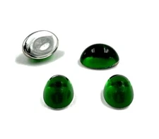 36 VINTAGE EMERALD ACRYLIC 14x10mm. OVAL HIGH DOME CABOCHONS 7205