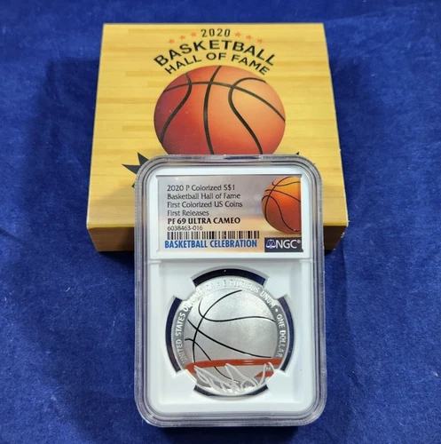 2020-P Colorized Basketball Hall of Fame Silver Dollar $1 NGC PF69 Ultra Cam OGP