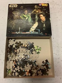 Star Wars MB Puzzle 100 Piece Luke, Han, Chewy,C3 Lucasfilm 12 1/2" x 15" 4880-4