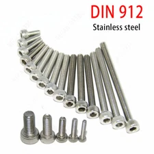 M1.4 M1.6 M2 M2.5 304 Stainless Steel Hex Socket Cap Head Screws Bolts DIN912