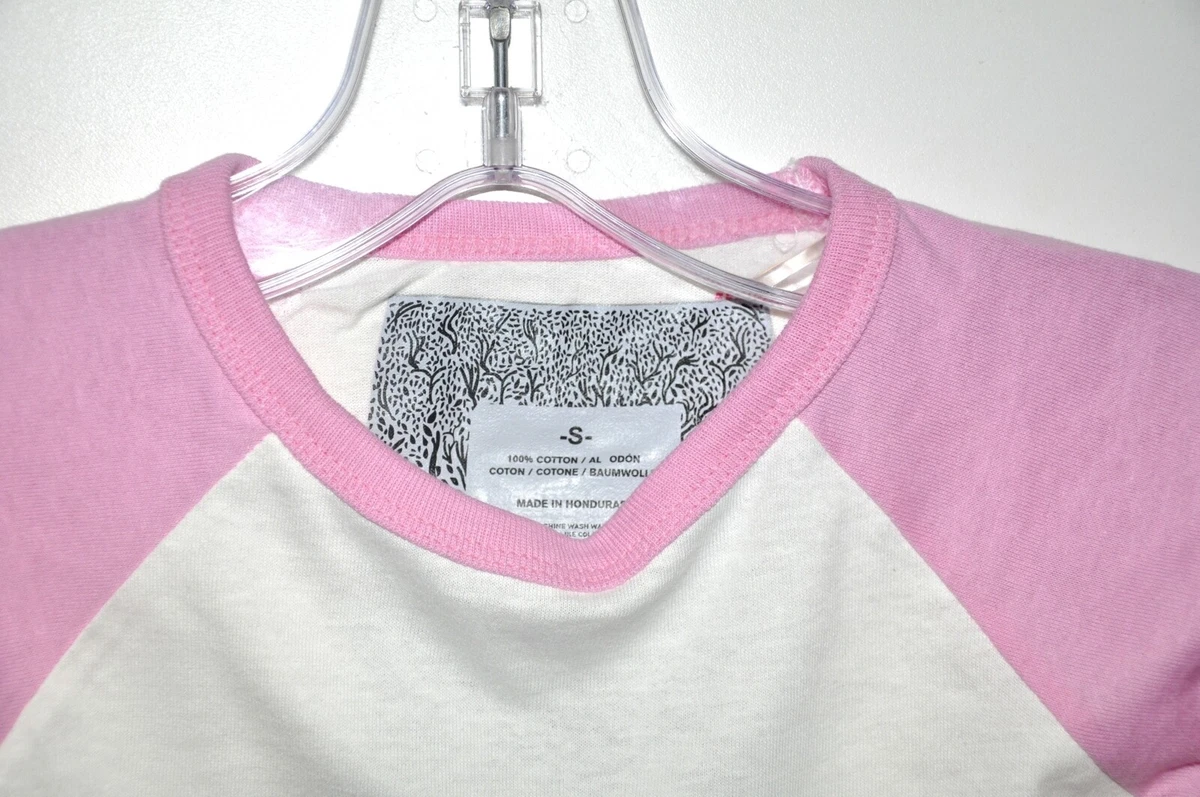 Pink and white baseball tee 2025