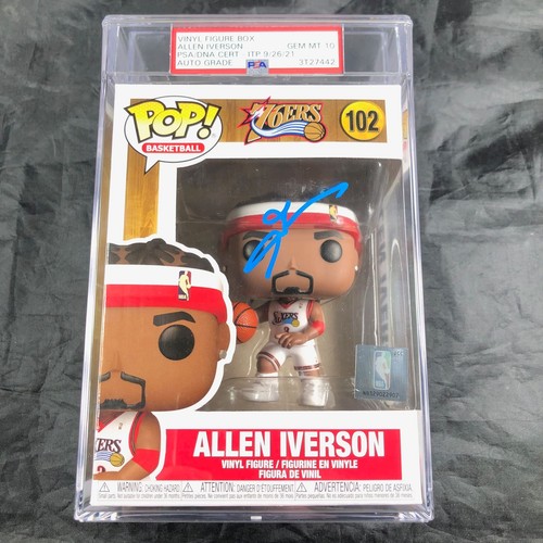 Allen Iverson Signed Funko Pop #102 PSA 