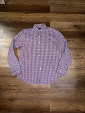 Ralph Lauren Plaid Button Down Oxford Shirt Size Large EUC Free Shipping