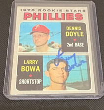 LARRY BOWA AUTOGRAPHED 1970 TOPPS ROOKIE CARD W/COA. rookie card picture