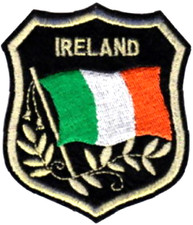 5 Pcs IRELAND Flag in shield Embroidered Patches 3.25"x2.75" iron-on