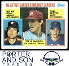 Steve Carlton / Nolan Ryan / Tom Seaver 1984 Topps #707 Vintage Baseball Card