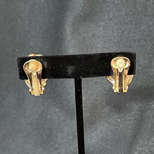 Orecchini donna vintage non firmati vortice tono oro annodati audaci clip on - Foto 2 di 6
