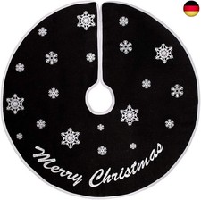 Weihnachtsbaum Decke, 76cm Christbaumdecke, Schwarz Weihnachtsbaumdecke Rund,