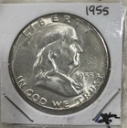 1955 P Franklin Half Dollar Silver Coin Free Shipping