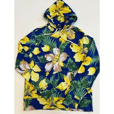 Polo Ralph Lauren Men Tropical Hawaiian Floral Graphic Terry Hoodie Size S NWT
