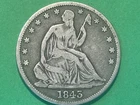 1843 Liberty Seated 1/2 Dollar , No Motto Above Eagle , 90% silver, MUST OWN