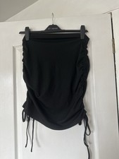 Shein Size Large Black Ruched Side Skirt More of A Size 12-14 Ribbed Material
