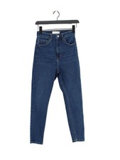 Topshop Women's Jeans W 28 in Blue Cotton with Elastane, Polyester Skinny