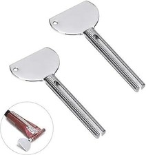 2Pcs Silver Stainless Steels Metal Tube Squeezer Keys Salon Toothpaste Tube