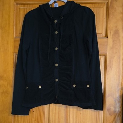 XCVI Black Snap Up Jacket Knit/ Corduroy size M