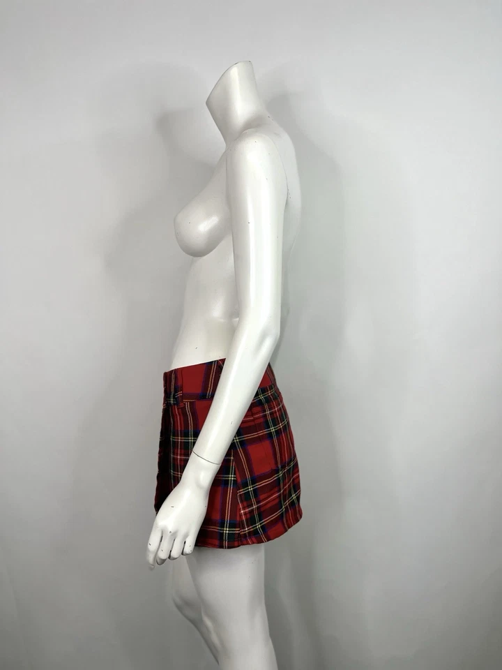 Vtg Dolce & Gabbana D&G Red Plaid Mini Skirt 42 M - Image 2 of 4