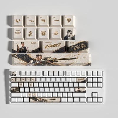 VALORANT CHAMBER 14-Key Keycaps Themed Gaming Keycaps, PBT Sublimation Printing