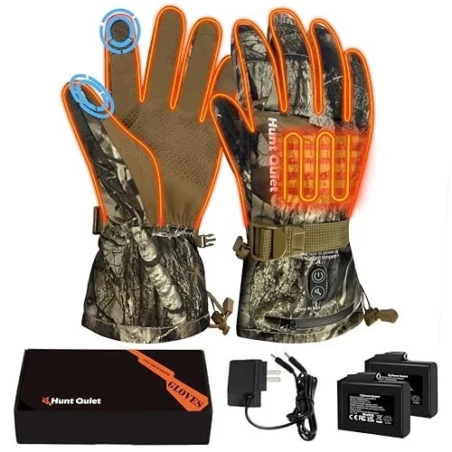 Heated Hunting Gloves 7.4V for Men and Women, 2 Batt XX-Large Next Camo G2