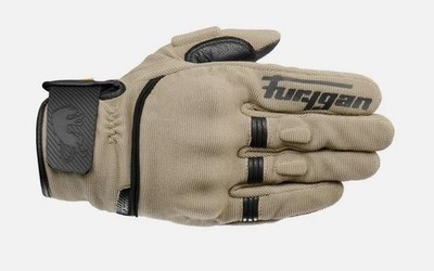 Furygan Jet D30 Evo Leather Textile Short Motorcycle Gloves Sand Black Summer