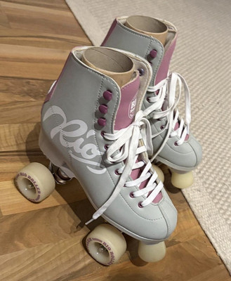Rio Roller Script Rollschuhe Damen EUR 39,5 Grau/Lila Schnürung