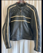 Vintage Frank Thomas Cafe Racer Leather Motorcycle Jacket - Armored - L (46/56)