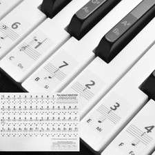 Piano Key Stickers for 88/61/54 Keys, Numbers Keyboard Sticker Piano Notes Gu...