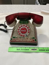 Ancien bouton poussoir lumineux Coca-Cola téléphone fixe aspect vitrail