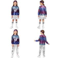 Girls Cheerleading Competition Set School Cheer Leader Kids Outfits Dancewear