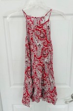 American Eagle Outfitters Red Paisley Print Sleeveless Mini Dress Size Small