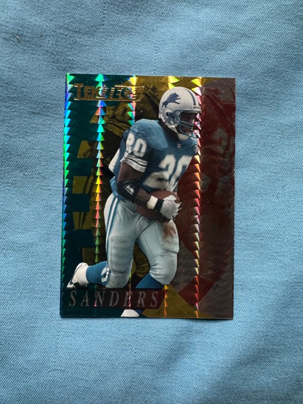🔥BARRY SANDERS🔥1995 COLLECTORS EDGE EXCALIBUR TekTech PRISM CARD RARE LIONS