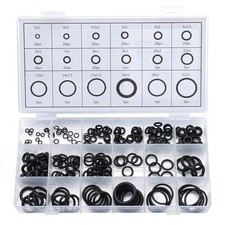 225pc Assorted O RING SET Black Rubber Seals Sink Tap Washers Plumbing Air Gas