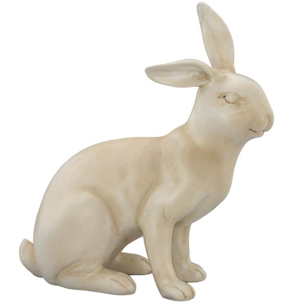 Deko Hasenfigur 26 Cm Cremefarben Osterhase Kunststein Dekohase Figur Osterdeko-image