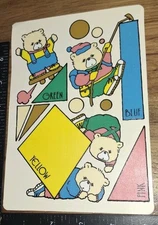 Vintage Stickers,Colorful Teddy Bears And Color Blocks Vinyl 1 Big Sheet