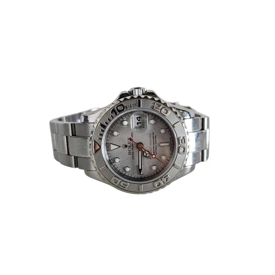 Rolex Oyster Perpetual яхт-мастер серебряный циферблат платиновый ободок Oystersteel 28 мм - Изображение 3 из 4