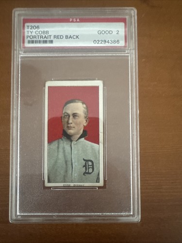 1909-11 T206 SWEET CAPORAL 350/30 PORTRAIT-RED TY COBB PSA 2 Good