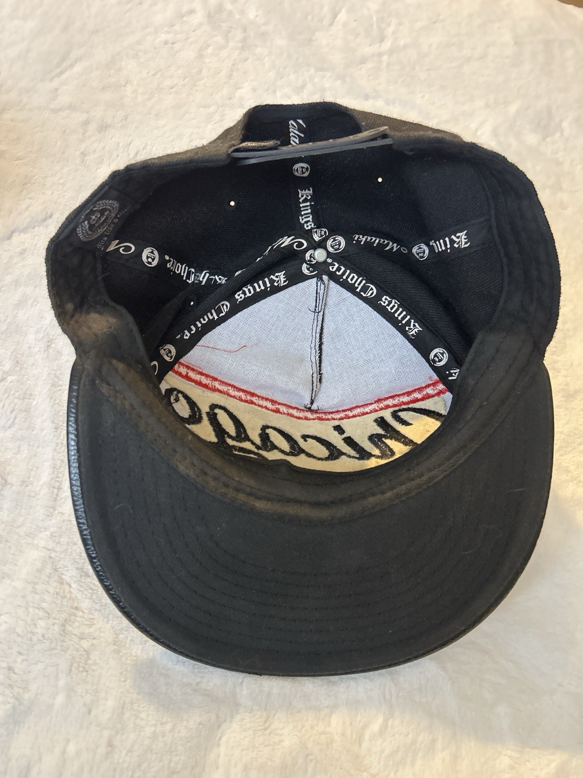 Chicago Script Snapback Hat Black Red Flat Brim A… - image 4