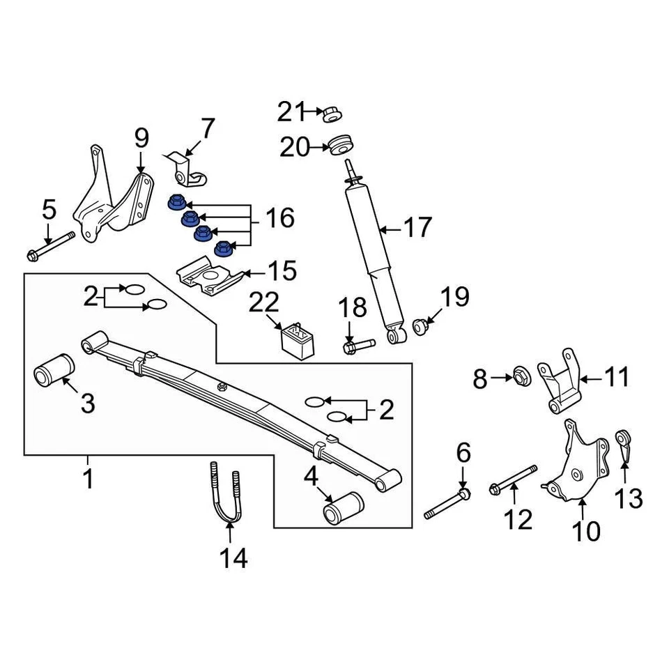 For Ford E-350 Super Duty 2008-2025 Ford W520116S441 Rear Leaf Spring Nut - Image 3 of 4