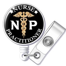 GEYGIE NP Nurse Practitioner Badge Reel Retractable with Alligator Clip, Funn...